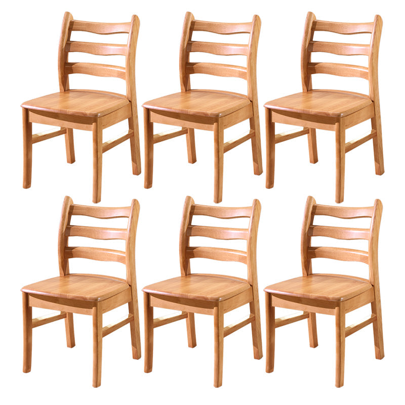 Morden Kitchen Wood Squar Dining Chair Ladder Back Stacking Dining Chair Natural 6 Piece Set Clearhalo ' kitchen&dining_furn' 'Dining Chairs' 'Dining Tables & Seating' 'dining_chair' 'furn' 'furn_dining_chair' 'Furniture' 'furniture_dining_chair' 'Kitchen & Dining Furniture' 'kitchen' 3564705