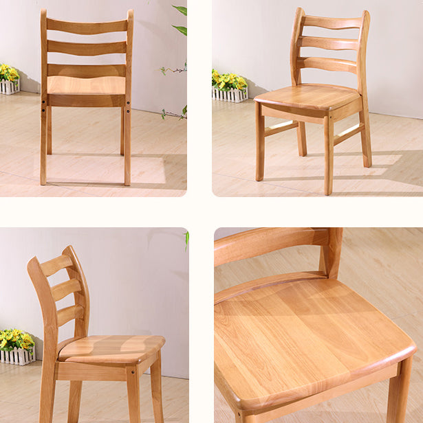 Morden Kitchen Wood Squar Dining Chair Ladder Back Stacking Dining Chair Clearhalo ' kitchen&dining_furn' 'Dining Chairs' 'Dining Tables & Seating' 'dining_chair' 'furn' 'furn_dining_chair' 'Furniture' 'furniture_dining_chair' 'Kitchen & Dining Furniture' 'kitchen' 3564706