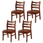 Morden Kitchen Wood Squar Dining Chair Ladder Back Stacking Dining Chair Walnut 4 Piece Set Clearhalo ' kitchen&dining_furn' 'Dining Chairs' 'Dining Tables & Seating' 'dining_chair' 'furn' 'furn_dining_chair' 'Furniture' 'furniture_dining_chair' 'Kitchen & Dining Furniture' 'kitchen' 3564709