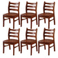 Morden Kitchen Wood Squar Dining Chair Ladder Back Stacking Dining Chair Walnut 6 Piece Set Clearhalo ' kitchen&dining_furn' 'Dining Chairs' 'Dining Tables & Seating' 'dining_chair' 'furn' 'furn_dining_chair' 'Furniture' 'furniture_dining_chair' 'Kitchen & Dining Furniture' 'kitchen' 3564711