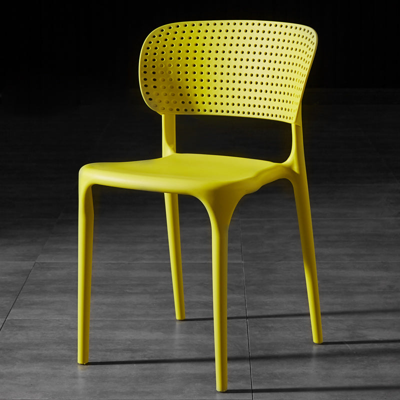 Plastic Side Armless Dining Room Side Chairs Modern Stacking Side Chair Yellow 1 Piece Clearhalo ' kitchen&dining_furn' 'Dining Chairs' 'Dining Tables & Seating' 'dining_chair' 'furn' 'furn_dining_chair' 'Furniture' 'furniture_dining_chair' 'Kitchen & Dining Furniture' 'kitchen' 3564715