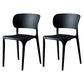 Plastic Side Armless Dining Room Side Chairs Modern Stacking Side Chair Black 2 Piece Set Clearhalo ' kitchen&dining_furn' 'Dining Chairs' 'Dining Tables & Seating' 'dining_chair' 'furn' 'furn_dining_chair' 'Furniture' 'furniture_dining_chair' 'Kitchen & Dining Furniture' 'kitchen' 3564729