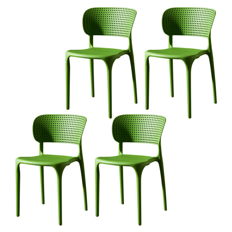 Plastic Side Armless Dining Room Side Chairs Modern Stacking Side Chair Green 4 Piece Set Clearhalo ' kitchen&dining_furn' 'Dining Chairs' 'Dining Tables & Seating' 'dining_chair' 'furn' 'furn_dining_chair' 'Furniture' 'furniture_dining_chair' 'Kitchen & Dining Furniture' 'kitchen' 3564737