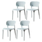 Plastic Side Armless Dining Room Side Chairs Modern Stacking Side Chair White 4 Piece Set Clearhalo ' kitchen&dining_furn' 'Dining Chairs' 'Dining Tables & Seating' 'dining_chair' 'furn' 'furn_dining_chair' 'Furniture' 'furniture_dining_chair' 'Kitchen & Dining Furniture' 'kitchen' 3564740
