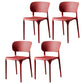 Plastic Side Armless Dining Room Side Chairs Modern Stacking Side Chair Red 4 Piece Set Clearhalo ' kitchen&dining_furn' 'Dining Chairs' 'Dining Tables & Seating' 'dining_chair' 'furn' 'furn_dining_chair' 'Furniture' 'furniture_dining_chair' 'Kitchen & Dining Furniture' 'kitchen' 3564743