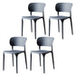 Plastic Side Armless Dining Room Side Chairs Modern Stacking Side Chair Grey 4 Piece Set Clearhalo ' kitchen&dining_furn' 'Dining Chairs' 'Dining Tables & Seating' 'dining_chair' 'furn' 'furn_dining_chair' 'Furniture' 'furniture_dining_chair' 'Kitchen & Dining Furniture' 'kitchen' 3564746