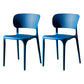 Plastic Side Armless Dining Room Side Chairs Modern Stacking Side Chair Blue 2 Piece Set Clearhalo ' kitchen&dining_furn' 'Dining Chairs' 'Dining Tables & Seating' 'dining_chair' 'furn' 'furn_dining_chair' 'Furniture' 'furniture_dining_chair' 'Kitchen & Dining Furniture' 'kitchen' 3564748