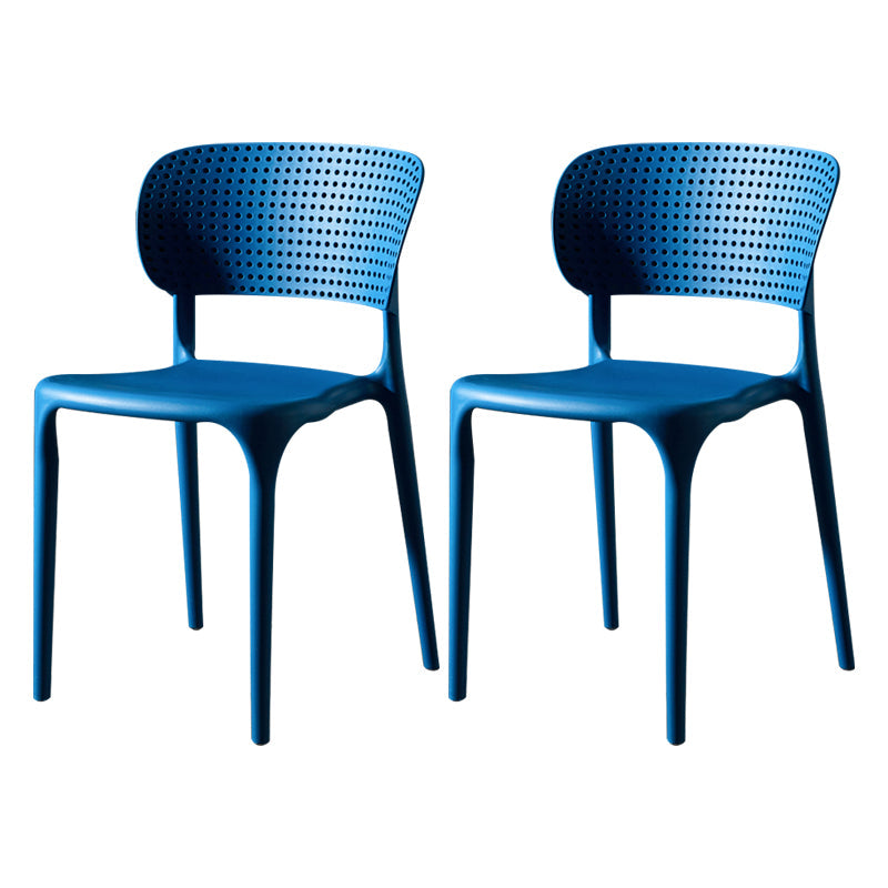 Plastic Side Armless Dining Room Side Chairs Modern Stacking Side Chair Blue 2 Piece Set Clearhalo ' kitchen&dining_furn' 'Dining Chairs' 'Dining Tables & Seating' 'dining_chair' 'furn' 'furn_dining_chair' 'Furniture' 'furniture_dining_chair' 'Kitchen & Dining Furniture' 'kitchen' 3564748