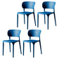 Plastic Side Armless Dining Room Side Chairs Modern Stacking Side Chair Blue 4 Piece Set Clearhalo ' kitchen&dining_furn' 'Dining Chairs' 'Dining Tables & Seating' 'dining_chair' 'furn' 'furn_dining_chair' 'Furniture' 'furniture_dining_chair' 'Kitchen & Dining Furniture' 'kitchen' 3564749