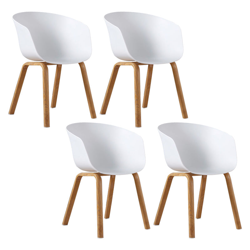Modern Style Plastic Dining Armchair Open Back Dining Side Chair for Home White Set of 4 Clearhalo ' kitchen&dining_furn' 'Dining Chairs' 'Dining Tables & Seating' 'dining_chair' 'Furniture' 'furniture_dining_chair' 'Kitchen & Dining Furniture' 'kitchen' 3564751