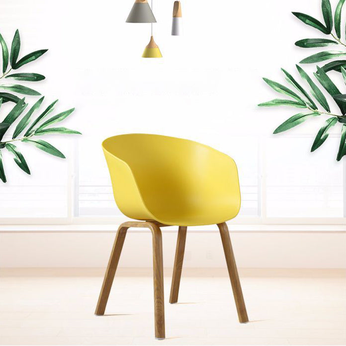 Modern Style Plastic Dining Armchair Open Back Dining Side Chair for Home Clearhalo ' kitchen&dining_furn' 'Dining Chairs' 'Dining Tables & Seating' 'dining_chair' 'Furniture' 'furniture_dining_chair' 'Kitchen & Dining Furniture' 'kitchen' 3564754