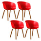 Modern Style Plastic Dining Armchair Open Back Dining Side Chair for Home Red Set of 4 Clearhalo ' kitchen&dining_furn' 'Dining Chairs' 'Dining Tables & Seating' 'dining_chair' 'Furniture' 'furniture_dining_chair' 'Kitchen & Dining Furniture' 'kitchen' 3564759