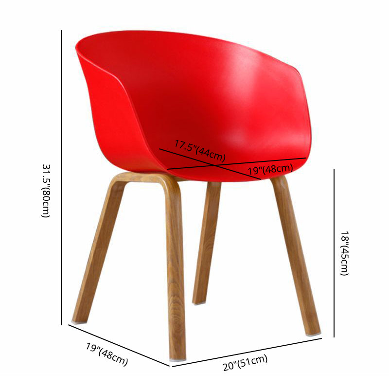 Modern Style Plastic Dining Armchair Open Back Dining Side Chair for Home Clearhalo ' kitchen&dining_furn' 'Dining Chairs' 'Dining Tables & Seating' 'dining_chair' 'Furniture' 'furniture_dining_chair' 'Kitchen & Dining Furniture' 'kitchen' 3564761