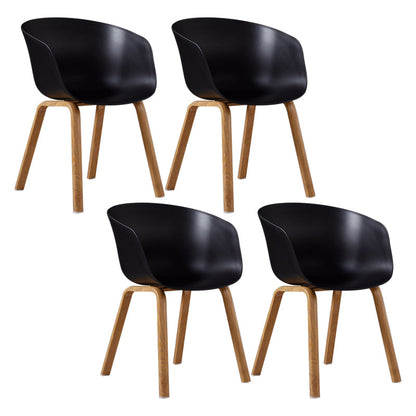 Modern Style Plastic Dining Armchair Open Back Dining Side Chair for Home Black Set of 4 Clearhalo ' kitchen&dining_furn' 'Dining Chairs' 'Dining Tables & Seating' 'dining_chair' 'Furniture' 'furniture_dining_chair' 'Kitchen & Dining Furniture' 'kitchen' 3564762
