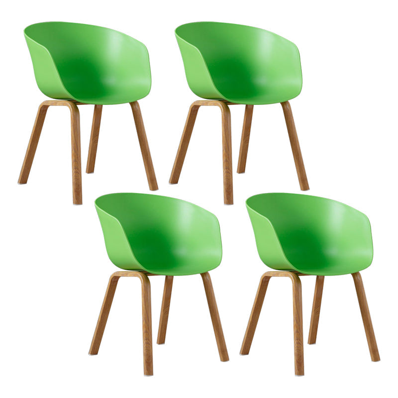 Modern Style Plastic Dining Armchair Open Back Dining Side Chair for Home Green Set of 4 Clearhalo ' kitchen&dining_furn' 'Dining Chairs' 'Dining Tables & Seating' 'dining_chair' 'Furniture' 'furniture_dining_chair' 'Kitchen & Dining Furniture' 'kitchen' 3564764
