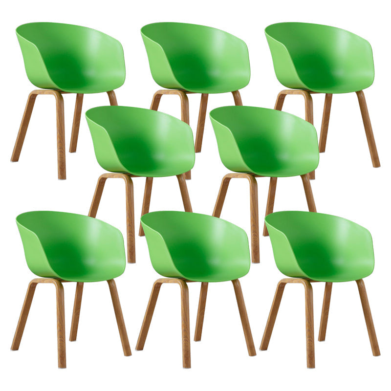 Modern Style Plastic Dining Armchair Open Back Dining Side Chair for Home Green Set of 8 Clearhalo ' kitchen&dining_furn' 'Dining Chairs' 'Dining Tables & Seating' 'dining_chair' 'Furniture' 'furniture_dining_chair' 'Kitchen & Dining Furniture' 'kitchen' 3564765