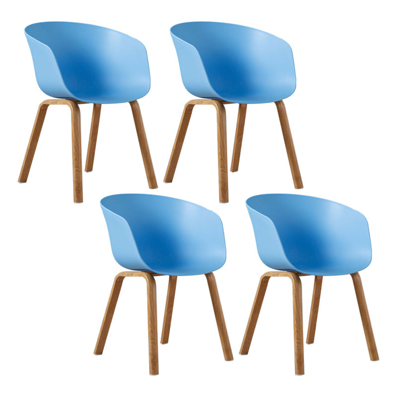 Modern Style Plastic Dining Armchair Open Back Dining Side Chair for Home Blue Set of 4 Clearhalo ' kitchen&dining_furn' 'Dining Chairs' 'Dining Tables & Seating' 'dining_chair' 'Furniture' 'furniture_dining_chair' 'Kitchen & Dining Furniture' 'kitchen' 3564766