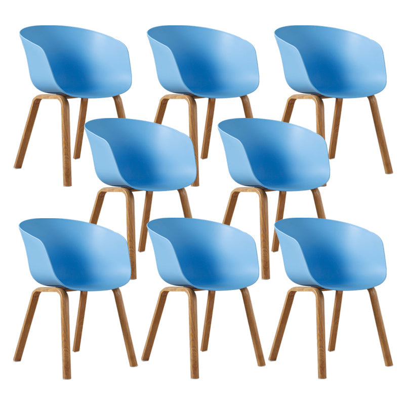 Modern Style Plastic Dining Armchair Open Back Dining Side Chair for Home Blue Set of 8 Clearhalo ' kitchen&dining_furn' 'Dining Chairs' 'Dining Tables & Seating' 'dining_chair' 'Furniture' 'furniture_dining_chair' 'Kitchen & Dining Furniture' 'kitchen' 3564767