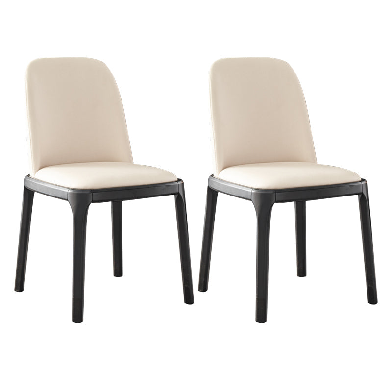 Modern Style Armless Dining Chair Parsons Chair with Wooden Legs for Kitchen Off-White 2 Piece Set Clearhalo ' kitchen&dining_furn' 'Dining Chairs' 'Dining Tables & Seating' 'dining_chair' 'furn' 'furn_dining_chair' 'Furniture' 'furniture_dining_chair' 'Kitchen & Dining Furniture' 'kitchen' 3564775