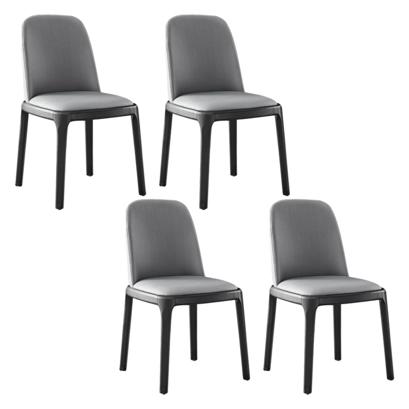 Modern Style Armless Dining Chair Parsons Chair with Wooden Legs for Kitchen Grey 4 Piece Set Clearhalo ' kitchen&dining_furn' 'Dining Chairs' 'Dining Tables & Seating' 'dining_chair' 'furn' 'furn_dining_chair' 'Furniture' 'furniture_dining_chair' 'Kitchen & Dining Furniture' 'kitchen' 3564782