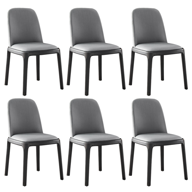 Modern Style Armless Dining Chair Parsons Chair with Wooden Legs for Kitchen Grey 6 Piece Set Clearhalo ' kitchen&dining_furn' 'Dining Chairs' 'Dining Tables & Seating' 'dining_chair' 'furn' 'furn_dining_chair' 'Furniture' 'furniture_dining_chair' 'Kitchen & Dining Furniture' 'kitchen' 3564784