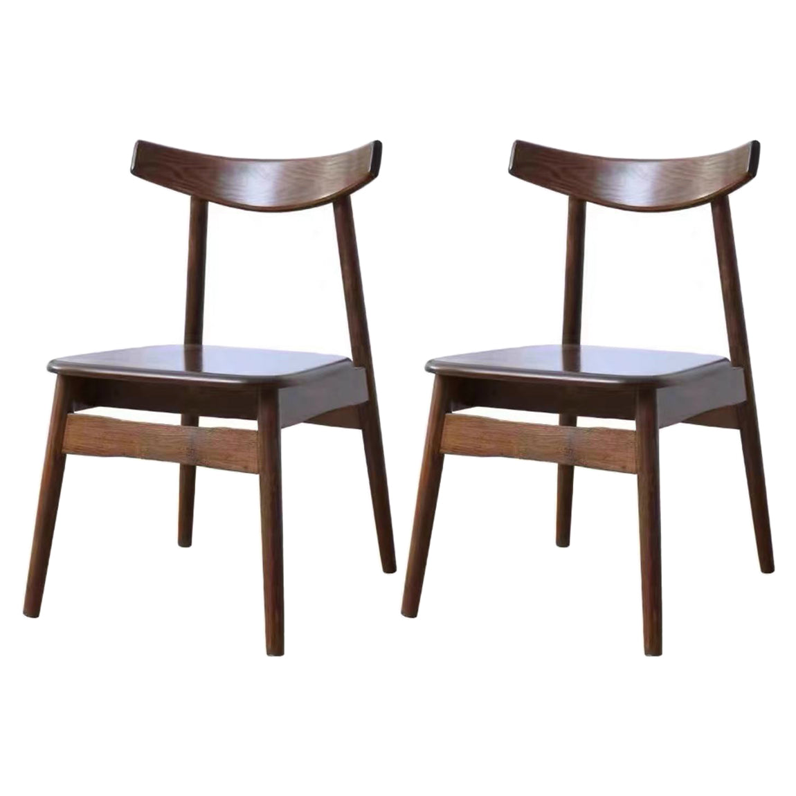 Contemporary Style Wood Dining Chair Stackable Ladder Back Arm Chair for Home Walnut 2 Piece Set Clearhalo ' kitchen&dining_furn' 'Dining Chairs' 'Dining Tables & Seating' 'dining_chair' 'furn' 'furn_dining_chair' 'Furniture' 'furniture_dining_chair' 'Kitchen & Dining Furniture' 'kitchen' 3564789