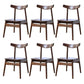Contemporary Style Wood Dining Chair Stackable Ladder Back Arm Chair for Home Walnut 6 Piece Set Clearhalo ' kitchen&dining_furn' 'Dining Chairs' 'Dining Tables & Seating' 'dining_chair' 'furn' 'furn_dining_chair' 'Furniture' 'furniture_dining_chair' 'Kitchen & Dining Furniture' 'kitchen' 3564793