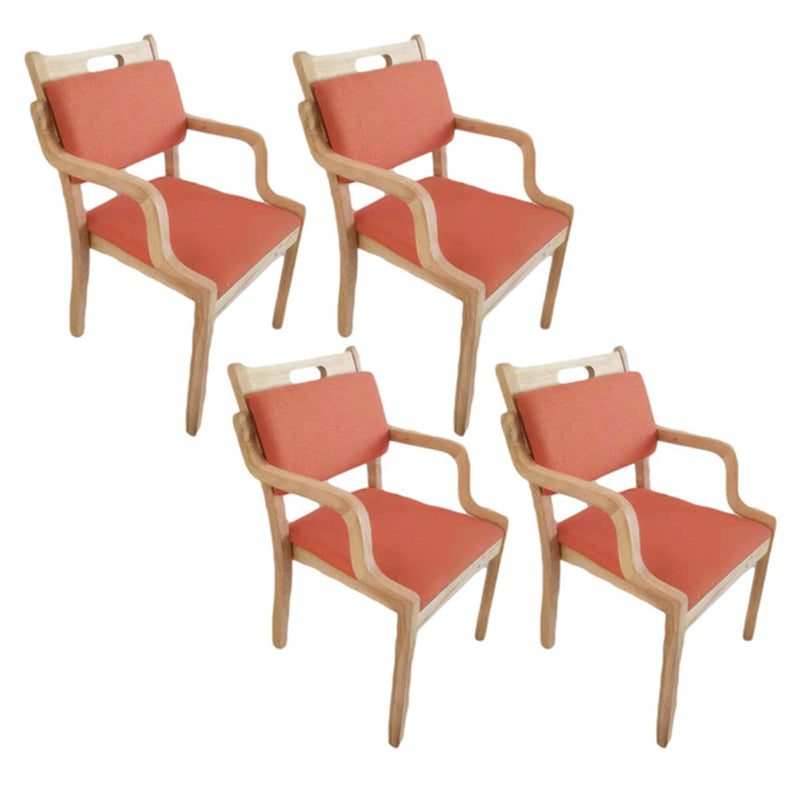 Contemporary Kitchen Wooden Dining Side Chair Open Back Dining Side Chair Orange 4 Piece Set Clearhalo ' kitchen&dining_furn' 'Dining Chairs' 'Dining Tables & Seating' 'dining_chair' 'furn' 'furn_dining_chair' 'Furniture' 'furniture_dining_chair' 'Kitchen & Dining Furniture' 'kitchen' 3564813