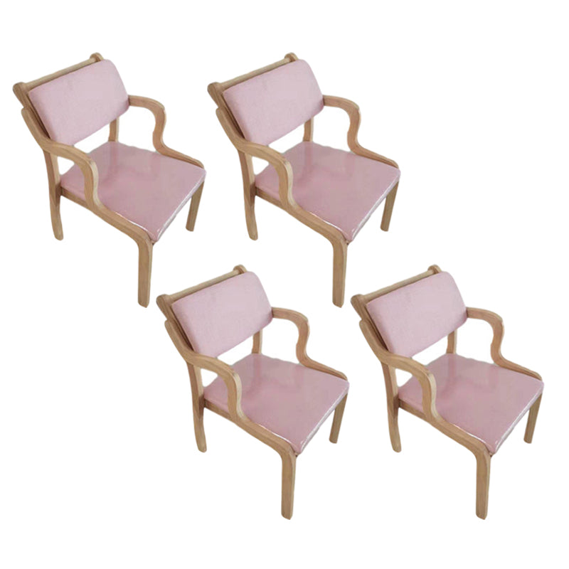 Contemporary Kitchen Wooden Dining Side Chair Open Back Dining Side Chair Pink 4 Piece Set Clearhalo ' kitchen&dining_furn' 'Dining Chairs' 'Dining Tables & Seating' 'dining_chair' 'furn' 'furn_dining_chair' 'Furniture' 'furniture_dining_chair' 'Kitchen & Dining Furniture' 'kitchen' 3564819