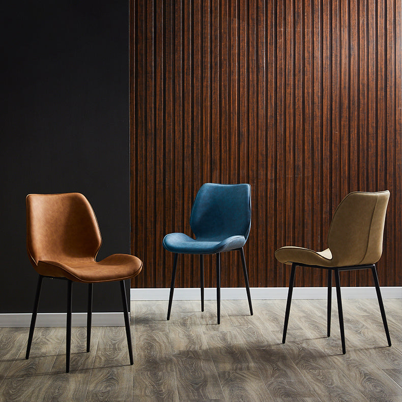 Scandinavian Coffee Shop Metal Side Chair Matte Finish Wingback Dining Chair Clearhalo ' kitchen&dining_furn' 'Dining Chairs' 'Dining Tables & Seating' 'dining_chair' 'furn' 'furn_dining_chair' 'Furniture' 'furniture_dining_chair' 'Kitchen & Dining Furniture' 'kitchen' 3564820