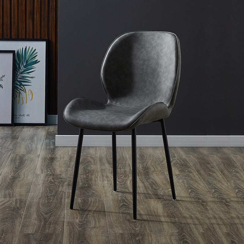 Scandinavian Coffee Shop Metal Side Chair Matte Finish Wingback Dining Chair Grey 1 Piece Clearhalo ' kitchen&dining_furn' 'Dining Chairs' 'Dining Tables & Seating' 'dining_chair' 'furn' 'furn_dining_chair' 'Furniture' 'furniture_dining_chair' 'Kitchen & Dining Furniture' 'kitchen' 3564821