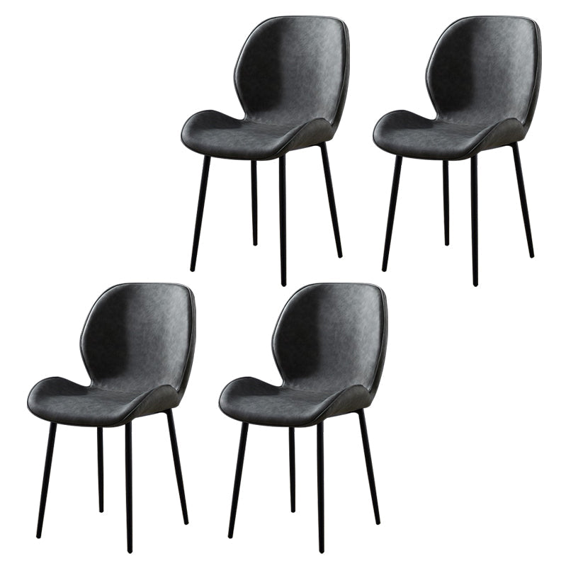 Scandinavian Coffee Shop Metal Side Chair Matte Finish Wingback Dining Chair Grey 4 Piece Set Clearhalo ' kitchen&dining_furn' 'Dining Chairs' 'Dining Tables & Seating' 'dining_chair' 'furn' 'furn_dining_chair' 'Furniture' 'furniture_dining_chair' 'Kitchen & Dining Furniture' 'kitchen' 3564824