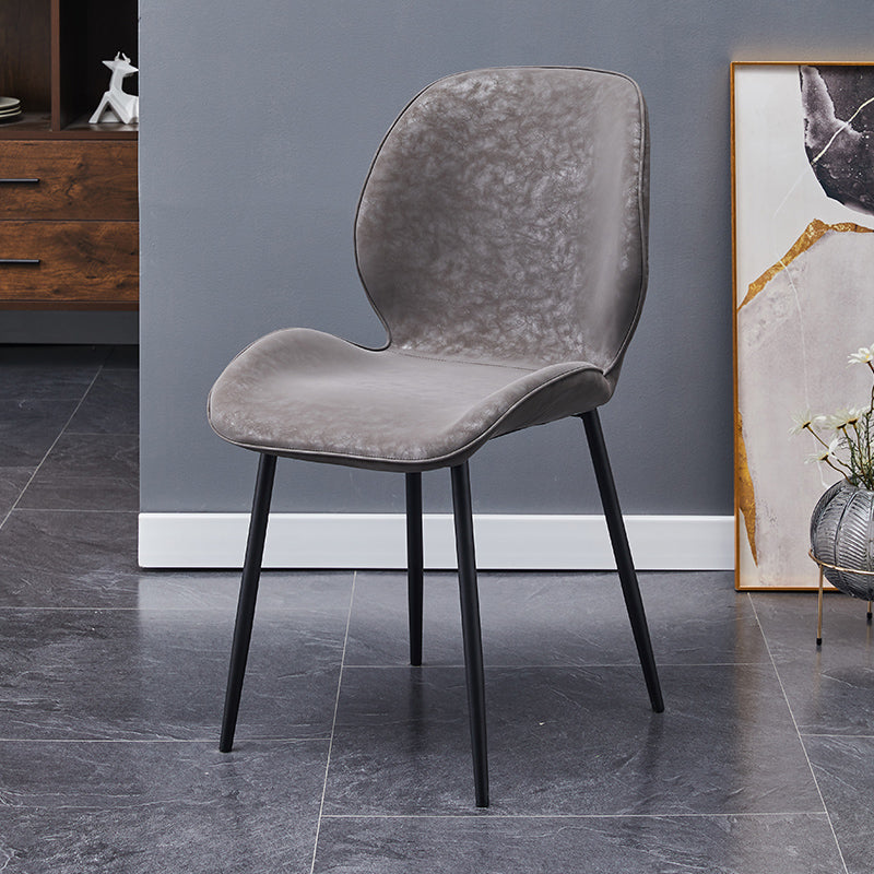 Scandinavian Coffee Shop Metal Side Chair Matte Finish Wingback Dining Chair Dark Gray 1 Piece Clearhalo ' kitchen&dining_furn' 'Dining Chairs' 'Dining Tables & Seating' 'dining_chair' 'furn' 'furn_dining_chair' 'Furniture' 'furniture_dining_chair' 'Kitchen & Dining Furniture' 'kitchen' 3564826