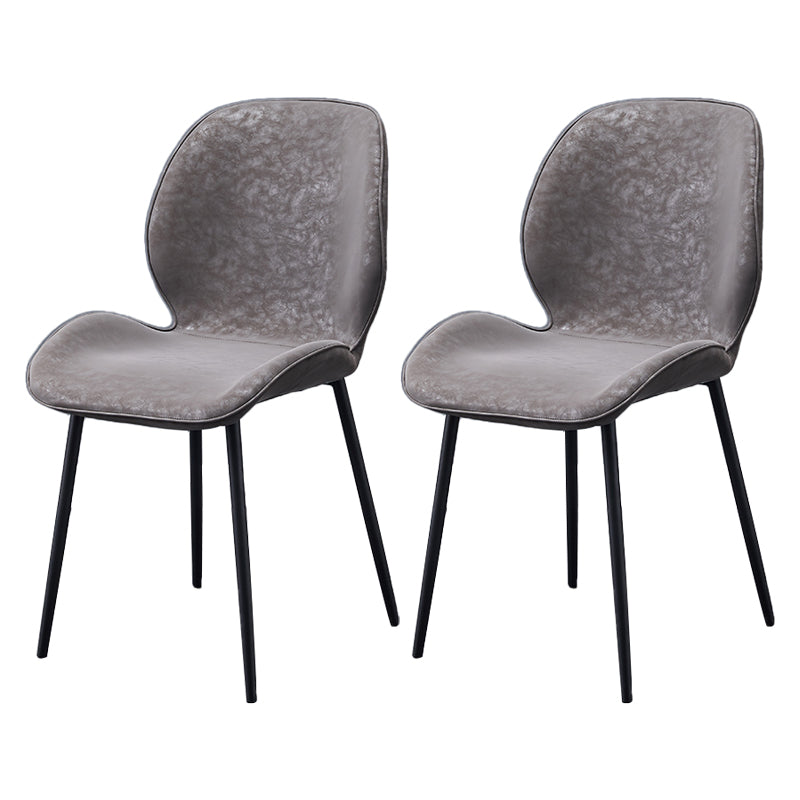 Scandinavian Coffee Shop Metal Side Chair Matte Finish Wingback Dining Chair Dark Gray 2 Piece Set Clearhalo ' kitchen&dining_furn' 'Dining Chairs' 'Dining Tables & Seating' 'dining_chair' 'furn' 'furn_dining_chair' 'Furniture' 'furniture_dining_chair' 'Kitchen & Dining Furniture' 'kitchen' 3564828