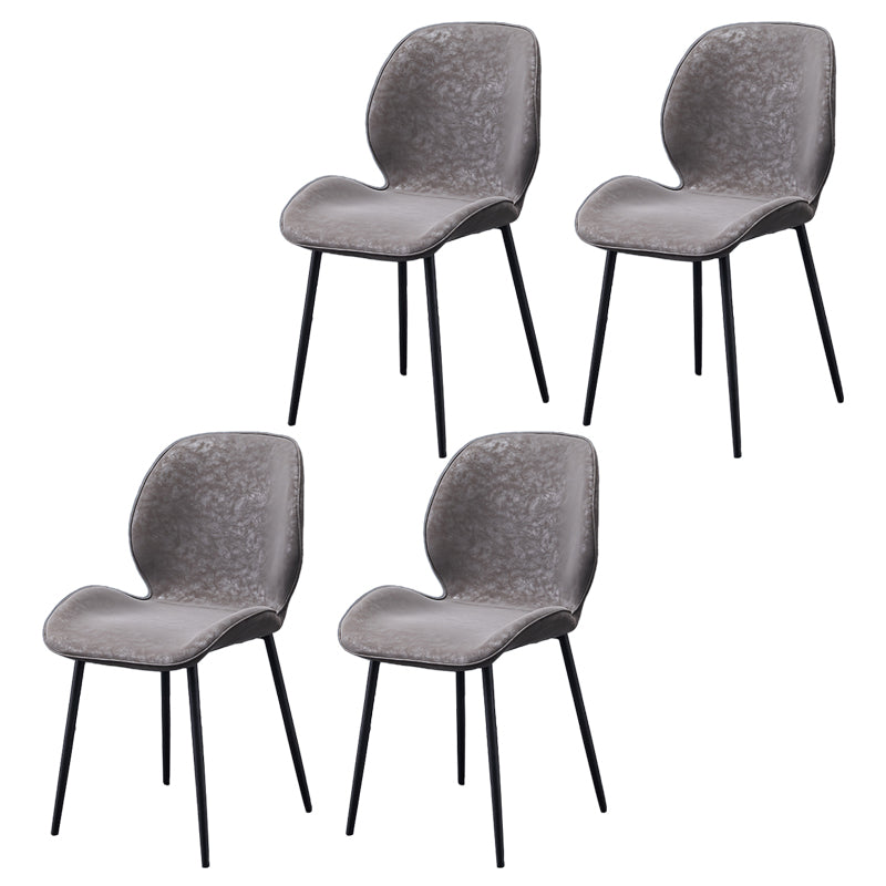 Scandinavian Coffee Shop Metal Side Chair Matte Finish Wingback Dining Chair Dark Gray 4 Piece Set Clearhalo ' kitchen&dining_furn' 'Dining Chairs' 'Dining Tables & Seating' 'dining_chair' 'furn' 'furn_dining_chair' 'Furniture' 'furniture_dining_chair' 'Kitchen & Dining Furniture' 'kitchen' 3564830
