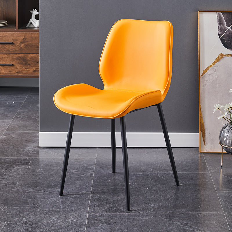 Scandinavian Coffee Shop Metal Side Chair Matte Finish Wingback Dining Chair Yellow 1 Piece Clearhalo ' kitchen&dining_furn' 'Dining Chairs' 'Dining Tables & Seating' 'dining_chair' 'furn' 'furn_dining_chair' 'Furniture' 'furniture_dining_chair' 'Kitchen & Dining Furniture' 'kitchen' 3564833