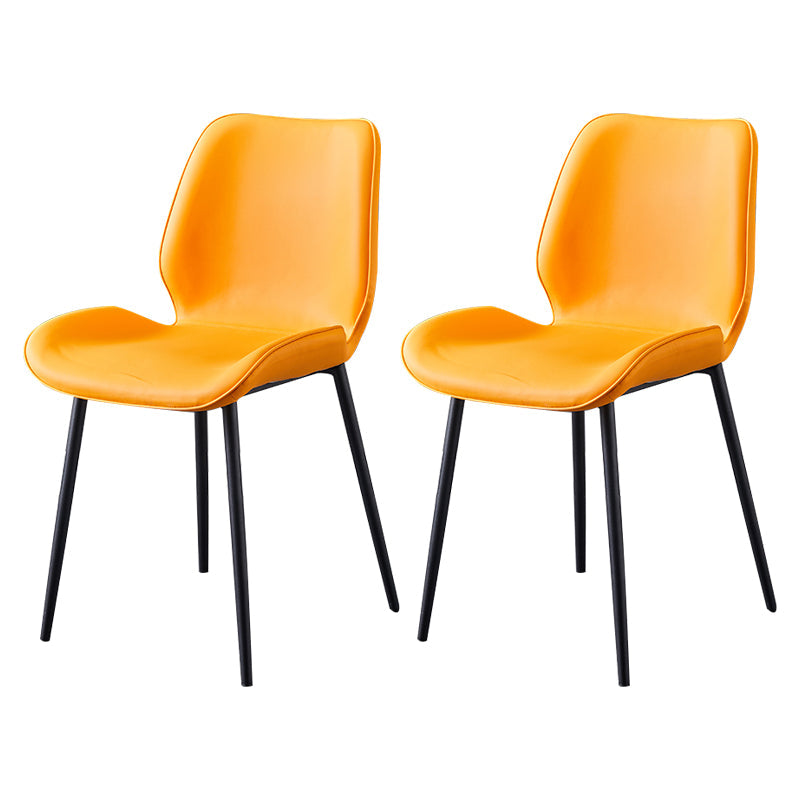 Scandinavian Coffee Shop Metal Side Chair Matte Finish Wingback Dining Chair Yellow 2 Piece Set Clearhalo ' kitchen&dining_furn' 'Dining Chairs' 'Dining Tables & Seating' 'dining_chair' 'furn' 'furn_dining_chair' 'Furniture' 'furniture_dining_chair' 'Kitchen & Dining Furniture' 'kitchen' 3564834