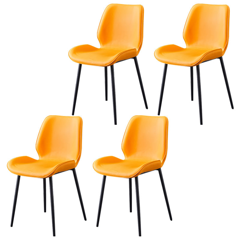 Scandinavian Coffee Shop Metal Side Chair Matte Finish Wingback Dining Chair Yellow 4 Piece Set Clearhalo ' kitchen&dining_furn' 'Dining Chairs' 'Dining Tables & Seating' 'dining_chair' 'furn' 'furn_dining_chair' 'Furniture' 'furniture_dining_chair' 'Kitchen & Dining Furniture' 'kitchen' 3564835