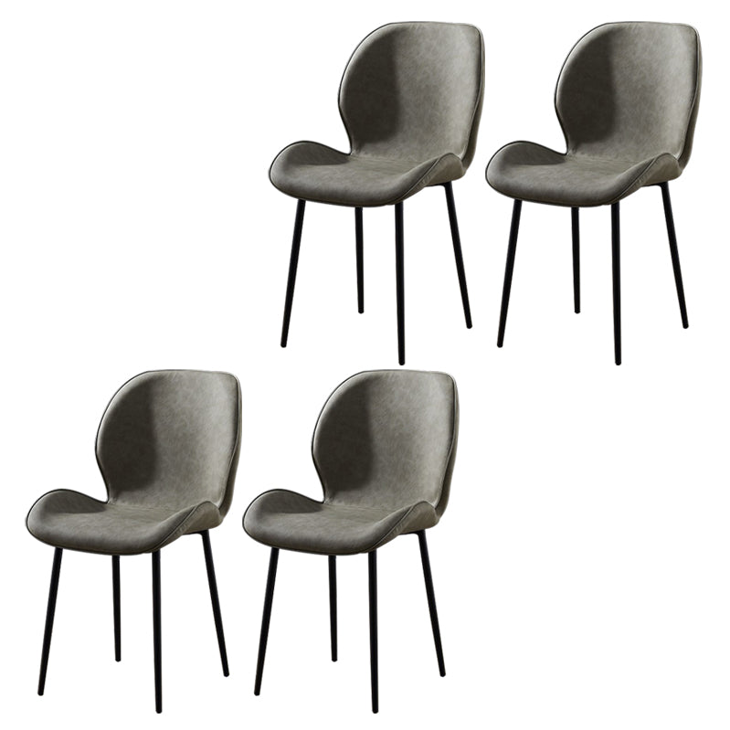 Scandinavian Coffee Shop Metal Side Chair Matte Finish Wingback Dining Chair Silver 4 Piece Set Clearhalo ' kitchen&dining_furn' 'Dining Chairs' 'Dining Tables & Seating' 'dining_chair' 'furn' 'furn_dining_chair' 'Furniture' 'furniture_dining_chair' 'Kitchen & Dining Furniture' 'kitchen' 3564838