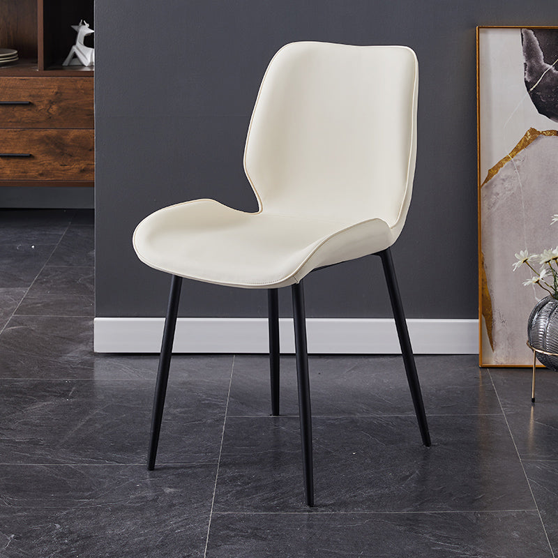 Scandinavian Coffee Shop Metal Side Chair Matte Finish Wingback Dining Chair White 1 Piece Clearhalo ' kitchen&dining_furn' 'Dining Chairs' 'Dining Tables & Seating' 'dining_chair' 'furn' 'furn_dining_chair' 'Furniture' 'furniture_dining_chair' 'Kitchen & Dining Furniture' 'kitchen' 3564839