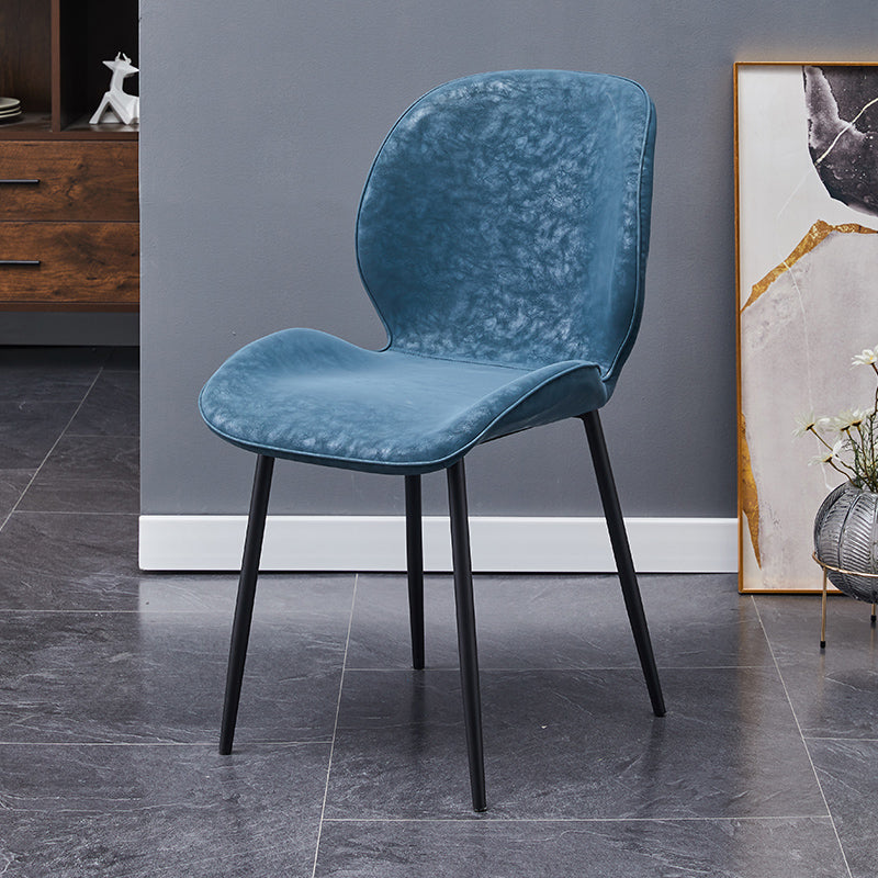 Scandinavian Coffee Shop Metal Side Chair Matte Finish Wingback Dining Chair Dark Blue 1 Piece Clearhalo ' kitchen&dining_furn' 'Dining Chairs' 'Dining Tables & Seating' 'dining_chair' 'furn' 'furn_dining_chair' 'Furniture' 'furniture_dining_chair' 'Kitchen & Dining Furniture' 'kitchen' 3564842