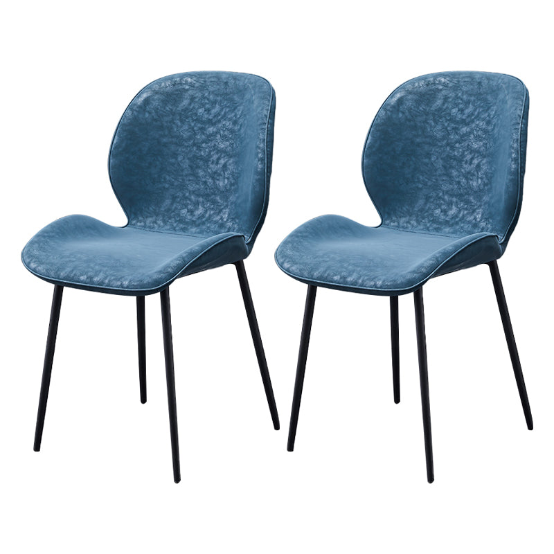 Scandinavian Coffee Shop Metal Side Chair Matte Finish Wingback Dining Chair Dark Blue 2 Piece Set Clearhalo ' kitchen&dining_furn' 'Dining Chairs' 'Dining Tables & Seating' 'dining_chair' 'furn' 'furn_dining_chair' 'Furniture' 'furniture_dining_chair' 'Kitchen & Dining Furniture' 'kitchen' 3564843