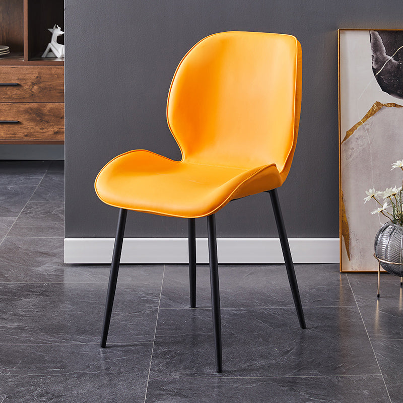 Scandinavian Coffee Shop Metal Side Chair Matte Finish Wingback Dining Chair Ginger 1 Piece Clearhalo ' kitchen&dining_furn' 'Dining Chairs' 'Dining Tables & Seating' 'dining_chair' 'furn' 'furn_dining_chair' 'Furniture' 'furniture_dining_chair' 'Kitchen & Dining Furniture' 'kitchen' 3564845
