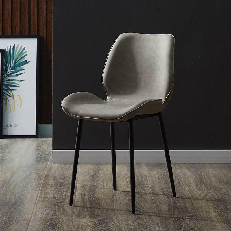 Scandinavian Coffee Shop Metal Side Chair Matte Finish Wingback Dining Chair Light Gray 1 Piece Clearhalo ' kitchen&dining_furn' 'Dining Chairs' 'Dining Tables & Seating' 'dining_chair' 'furn' 'furn_dining_chair' 'Furniture' 'furniture_dining_chair' 'Kitchen & Dining Furniture' 'kitchen' 3564851