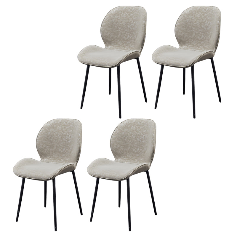 Scandinavian Coffee Shop Metal Side Chair Matte Finish Wingback Dining Chair Gray-White 4 Piece Set Clearhalo ' kitchen&dining_furn' 'Dining Chairs' 'Dining Tables & Seating' 'dining_chair' 'furn' 'furn_dining_chair' 'Furniture' 'furniture_dining_chair' 'Kitchen & Dining Furniture' 'kitchen' 3564862