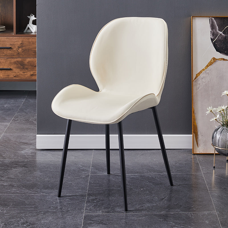 Scandinavian Coffee Shop Metal Side Chair Matte Finish Wingback Dining Chair Cream 1 Piece Clearhalo ' kitchen&dining_furn' 'Dining Chairs' 'Dining Tables & Seating' 'dining_chair' 'furn' 'furn_dining_chair' 'Furniture' 'furniture_dining_chair' 'Kitchen & Dining Furniture' 'kitchen' 3564863