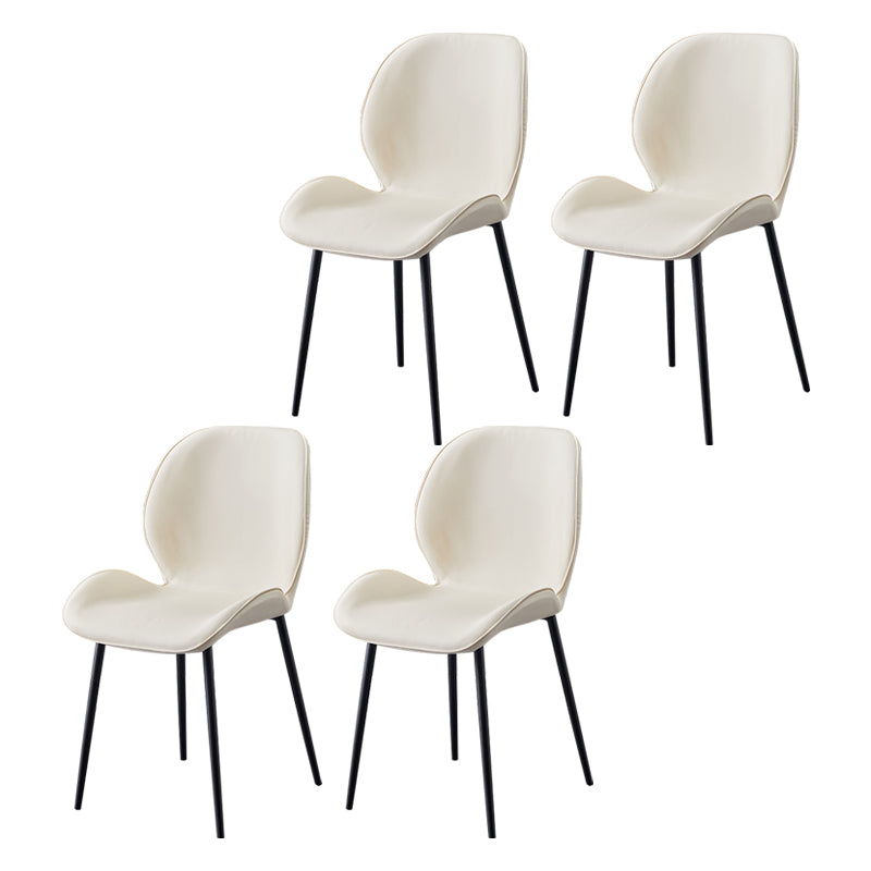 Scandinavian Coffee Shop Metal Side Chair Matte Finish Wingback Dining Chair Cream 4 Piece Set Clearhalo ' kitchen&dining_furn' 'Dining Chairs' 'Dining Tables & Seating' 'dining_chair' 'furn' 'furn_dining_chair' 'Furniture' 'furniture_dining_chair' 'Kitchen & Dining Furniture' 'kitchen' 3564865