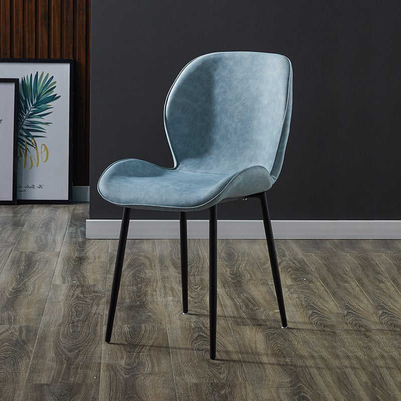 Scandinavian Coffee Shop Metal Side Chair Matte Finish Wingback Dining Chair Sky Blue 1 Piece Clearhalo ' kitchen&dining_furn' 'Dining Chairs' 'Dining Tables & Seating' 'dining_chair' 'furn' 'furn_dining_chair' 'Furniture' 'furniture_dining_chair' 'Kitchen & Dining Furniture' 'kitchen' 3564866