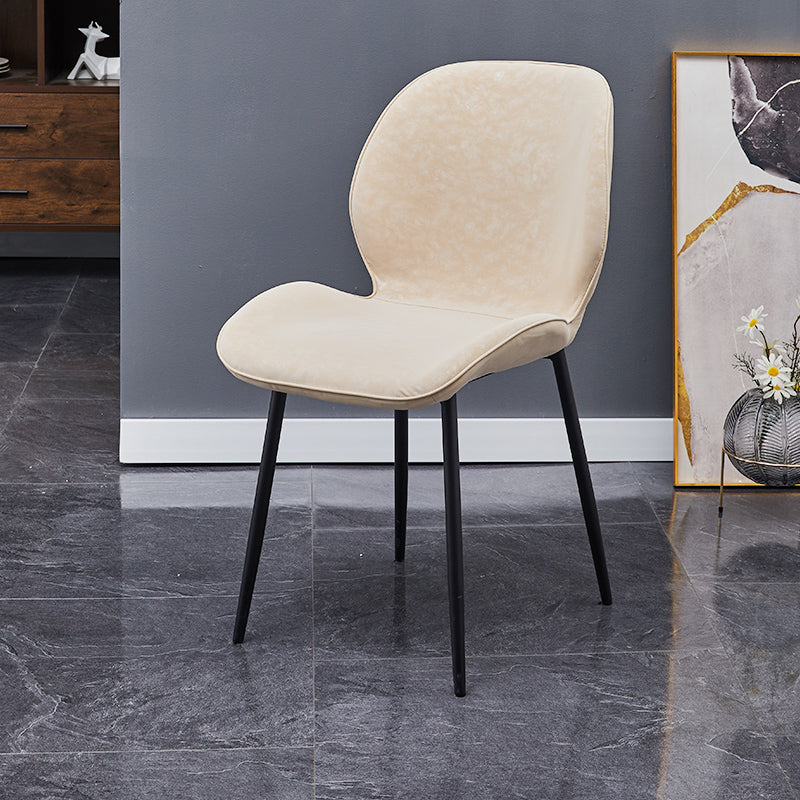 Scandinavian Coffee Shop Metal Side Chair Matte Finish Wingback Dining Chair Off-White 1 Piece Clearhalo ' kitchen&dining_furn' 'Dining Chairs' 'Dining Tables & Seating' 'dining_chair' 'furn' 'furn_dining_chair' 'Furniture' 'furniture_dining_chair' 'Kitchen & Dining Furniture' 'kitchen' 3564872