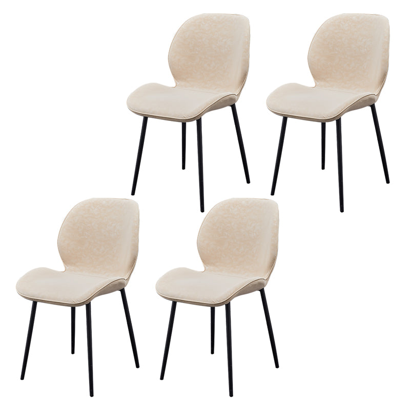 Scandinavian Coffee Shop Metal Side Chair Matte Finish Wingback Dining Chair Off-White 4 Piece Set Clearhalo ' kitchen&dining_furn' 'Dining Chairs' 'Dining Tables & Seating' 'dining_chair' 'furn' 'furn_dining_chair' 'Furniture' 'furniture_dining_chair' 'Kitchen & Dining Furniture' 'kitchen' 3564874